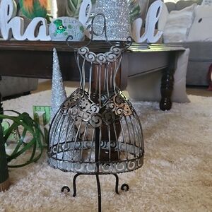 Decorative Metal Dress Form Accent - Silver/Black